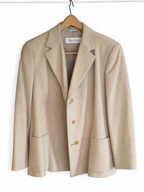 Vintage MaxMara Beige Wool Sport Coat Made in Italy